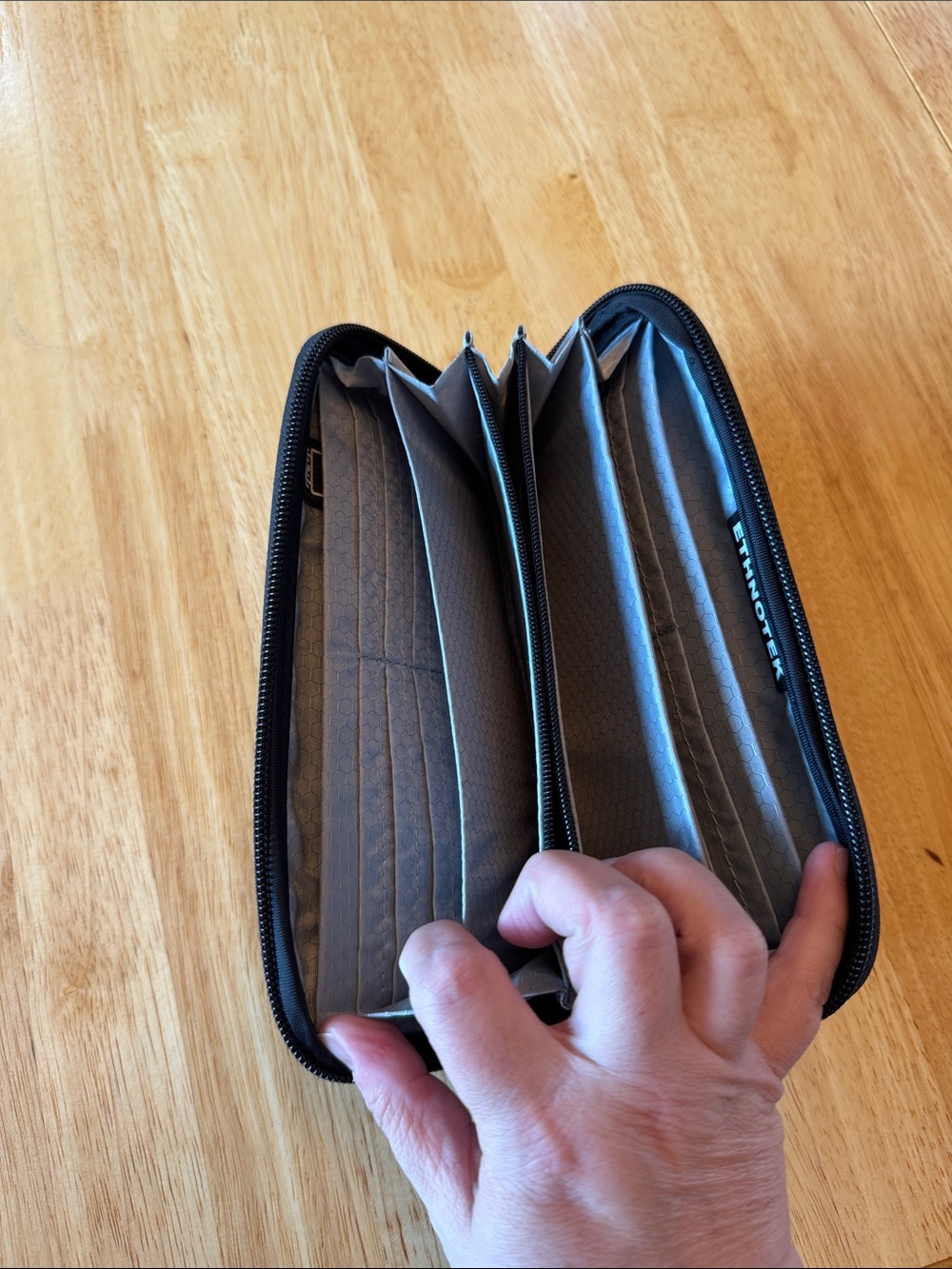 Blue Patterned Zip Wallet - Picture 3 of 4